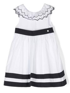 Расклешенное платье с геометричным воротником Patachou, белый