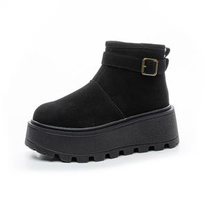 CHOVO Тёплые износостойкие противоскользящие короткие снегоступы для женщин с эффектом увеличения роста черные, цвет Black