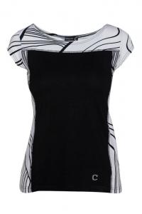 Двухцветный топ с рукавами с капюшоном и принтом Conquista, черный