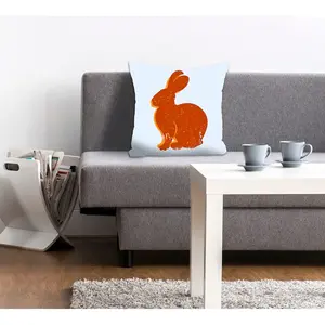 Декоративная подушка queence Lindt с оранжевым зайцем Queence, Orange + bedruckt