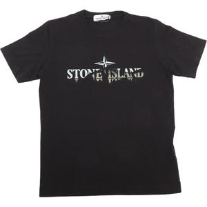 STONE ISLAND Футболка черная детская
