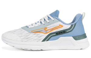 Амортизирующие противоскользящие дышащие низкие кроссовки для бега мужские бело-синие Erke