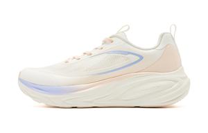 QIAODAN Низкие кроссовки для бега с амортизацией, противоскользящие и износостойкие, женские, бежево-розовые