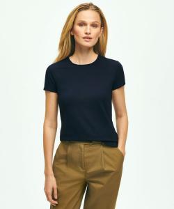 Футболка из эластичного пике из хлопка и вискозы