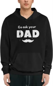 Толстовка мужская Go Ask Your Dad, черная, с начесом, капюшоном и карманом-кенгуру