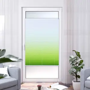Плиссе Градиент Sunrise защита от света без сверления K-Home, зеленый/белый