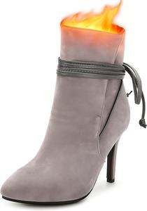 NBZKBNG Модные ботильоны на шпильке для женщин из замши с крест-ремешком, сексуальные с заостренным носком, противоскользящие с высоким каблуком, средние по голенище, стильные для осени и зимы, вечерние для вечеринок