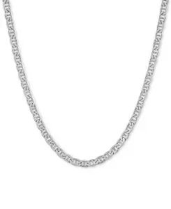 Ожерелье Mariner Link длиной 22 дюйма (3-1/2 мм) из стерлингового серебра или серебра с 18-каратным золотом Macy'S, silver