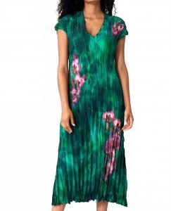 Платье с плиссировкой в зеленом цвете Go by Go Silk