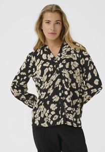 Блуза Kaffe SOMIA, Black/Sand Leo Print/Black