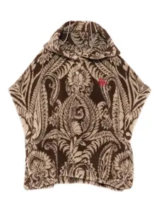 Толстовка Paisley-pattern hooded top ETRO KIDS, коричневый