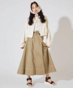 Длинная юбка, сшитая на заказ по технологии "Dickies × JILL by JILL STUART", цвет Beige 1