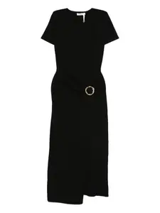 Платье с поясом и драпировкой Simkhai, черный