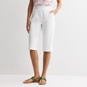 Узкие брюки-скиммеры с резинкой Croft & Barrow, Bright White