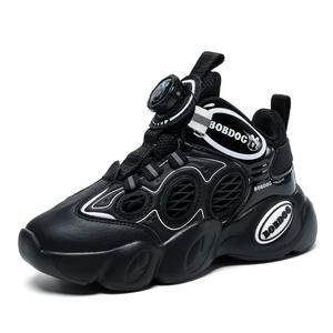 Скользоустойчивые противоударные амортизирующие износостойкие низкие детские повседневные кроссовки Kids' BOBDOG, черный