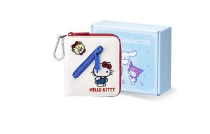 Sanrio Hello Kitty Полиэстер Симпатичный Кардхолдер Для Женщин, Практичный Кошелек Для Монет Маленькая Сумка Обычный Женский Экрю Zgo, Hello Kitty-Экрю