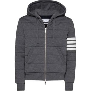 Полосатая худи THOM BROWNE, серая