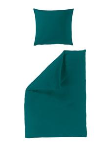 Однотонное атласное постельное белье изумрудного цвета Traumschloss, 135 x 200 + 80 x 80 см