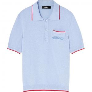 VERSACE SS24 Футболка-поло мужская синяя