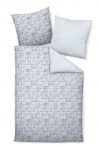 Сатиновое постельное белье Janine Mako, 3 предмета, пододеяльник 240 х 220 см, наволочка 80 х 80 см Moments 9806 Original Janine, синий