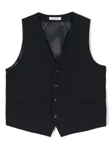 Жилет строгого кроя с V-образным вырезом Paolo Pecora Kids, синий