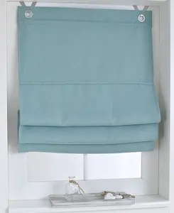 Римская штора / рулонная штора с люверсами, затемнение, затемнение, не требует сверления, бирюзовый, 45 х 130 см Kutti