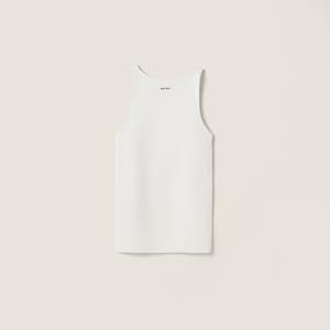 Трикотажная майка из хлопка MIU MIU, белый