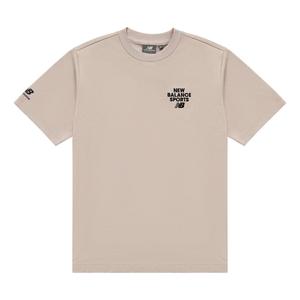 Футболка New Balance Logo Print Tee 'Beige Black', бежевый