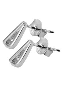 Adeliás Женские серьги - серьги-гвоздики из серебра 925 пробы с кубическим цирконием в серебряной оправе