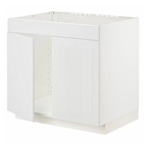 Напольный шкаф с раковиной с 2 ​​дверцами/спереди METOD IKEA, 80x60x70 см, цвет white/stensund white