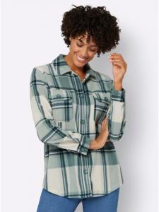 Флисовая куртка в клетку цвета шампанского и нефрита WITT WEIDEN