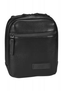 Сумка через плечо, искусственная кожа, однотонная, мужская JOST, черный