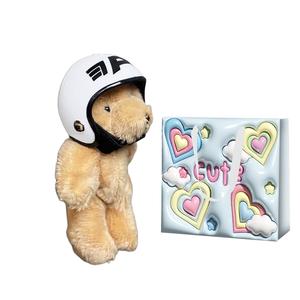 Плюшевый кулон Letter Biker Bear Dolls высотой 9,5 см FKOFR, белый
