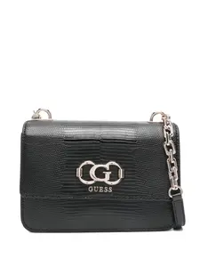 Сумка-кошелек из тисненой кожи с цепочным ремешком GUESS USA, черный