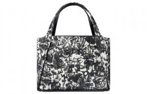 Stella McCartney Бананатекс холщовая сумка шоппер женская черно белая