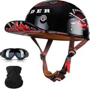 Шлем мотоциклетный YIYHFKM Baseball с принтом, черный / красный