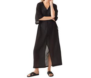 Женское легкое платье-кафтан в черном цвете MERSEA