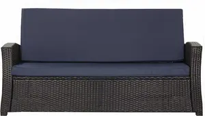 Подушка для скамейки 120×60×50x7 см, синяя - подушка для сиденья садовой скамейки со съемным чехлом, удобная обивка для улицы и террасы