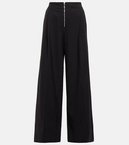 Широкие брюки из смесовой шерсти с высокой талией Proenza Schouler, черный