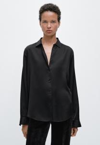 Блуза Massimo Dutti FLOWING SATIN LONG SLEEVE, Black