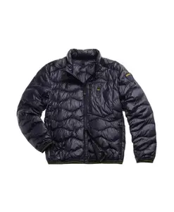 Синяя пуховая куртка с нагрудным карманом Blauer, синий