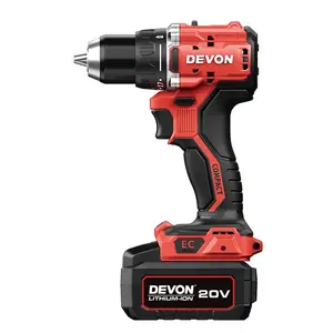 Бесщеточная электрическая аккумуляторная ручная дрель Devon 20 В, литиевая электрическая дрель двойного назначения, ударная дрель по бетону, DID201, с одной головкой
