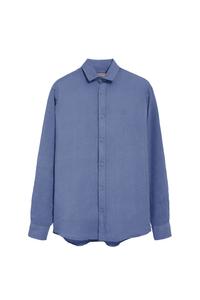 Рубашка на пуговицах классического кроя Polo Club, лазурный