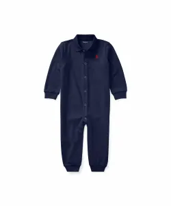 (Детский) Хлопковый комбинезон-поло Polo Ralph Lauren, цвет 410 Navy