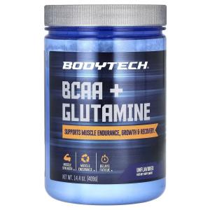 BCAA + Uлютамин, без вкуса, 14,4 унции (409 г) Bodytech