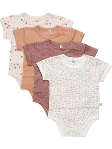 Pippi Babywear Детский боди с короткими рукавами "Body SS AO-printed (4 шт.)" розового цвета