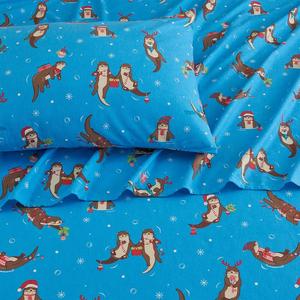 Комплект фланелевых простыней Madelinen Whittaker с наволочками, цвет Snowy Otters