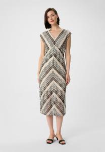 Повседневное платье MIDI MIT ÜBERSCHNITTENEN SCHULTERN comma, кремовый