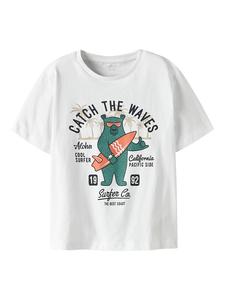 Футболка name it, белый/зеленый