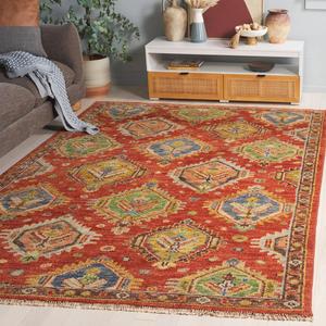 Ковер SAFAVIEH, 183 x 275 см, Samarkand Collection, Rust & Brown, ручная вязка из шерсти, идеален для помещений с высокой проходимостью в гостиной, спальне (SRK105P)